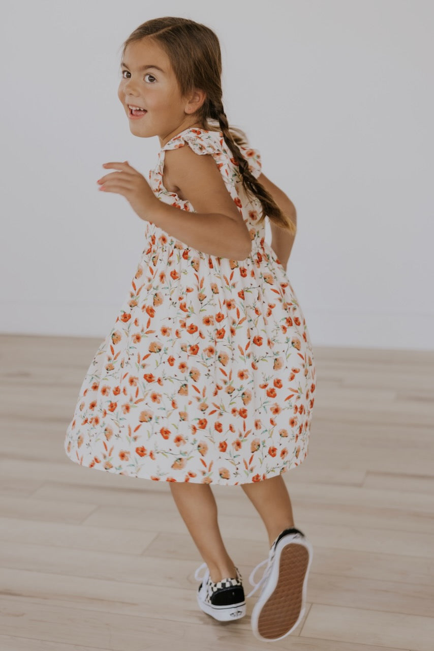 Flutter Sleeve Kids Dress | ROOLEE