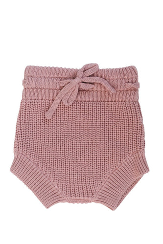 Pink knit baby bloomers | ROOLEE