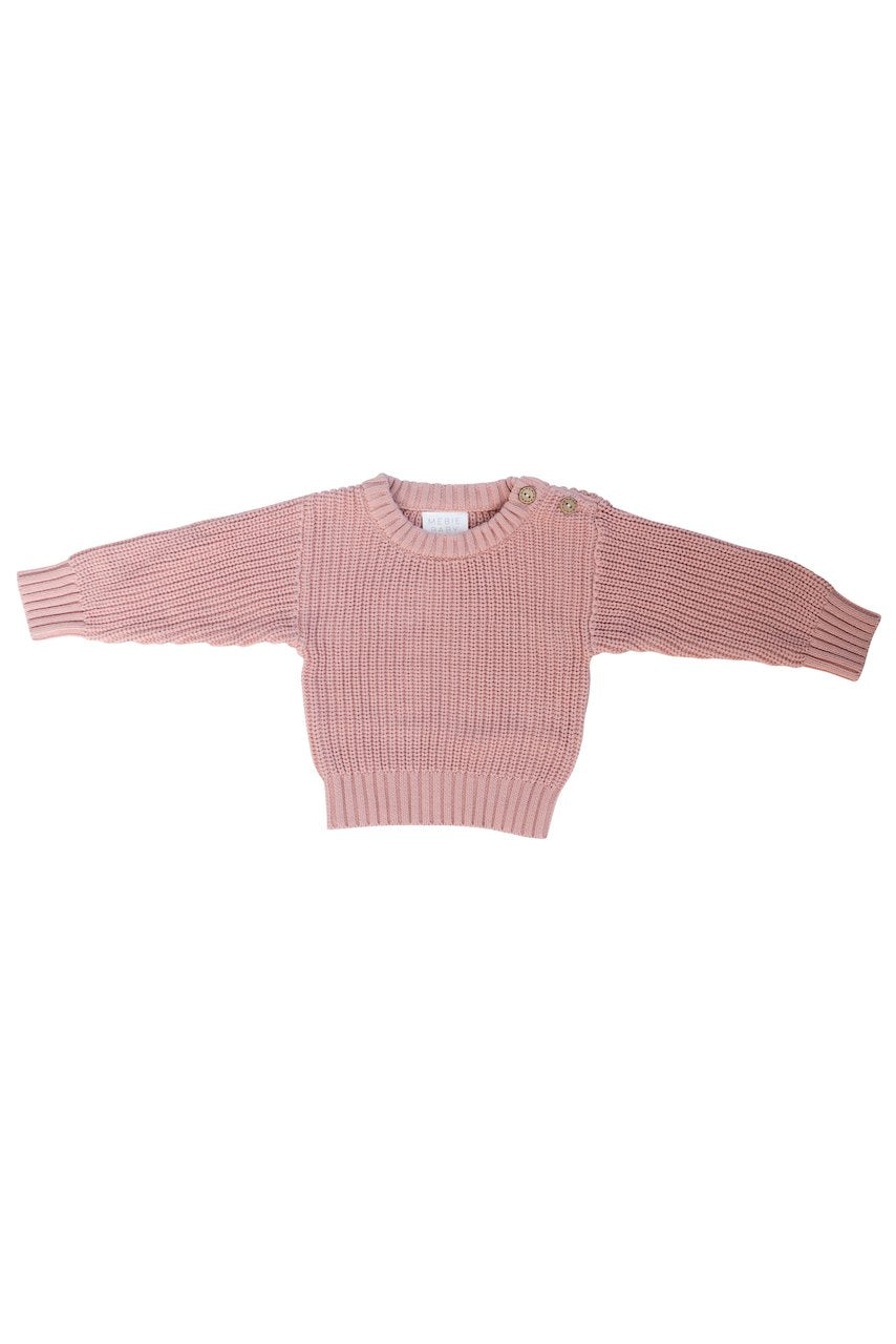 Pink knit kids sweater | ROOLEE