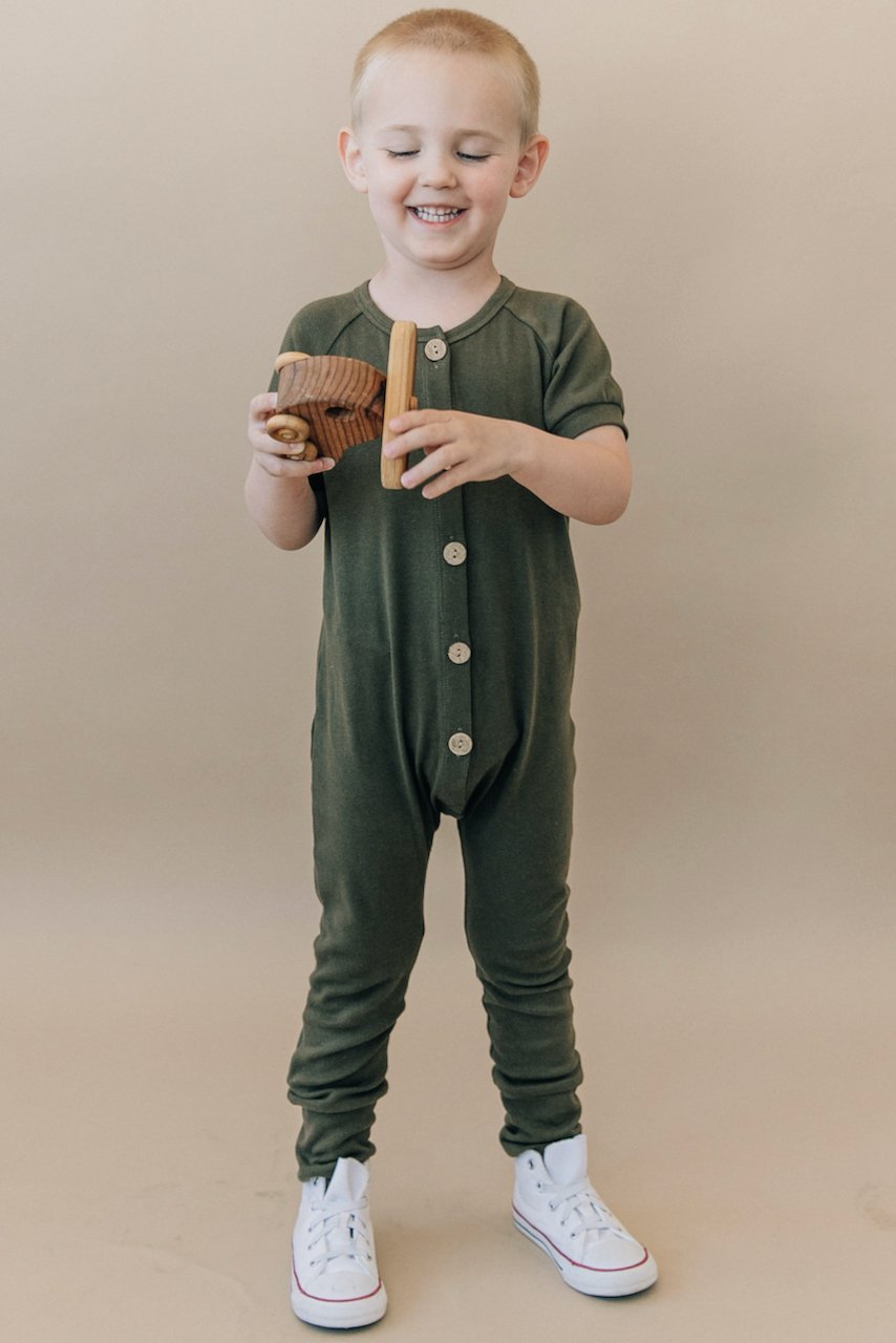 All Love Cotton Button Romper