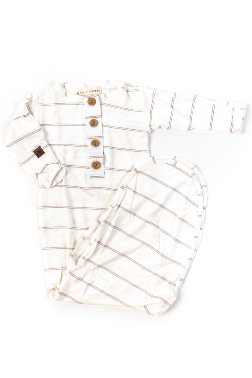 Striped Fawn Knotted Gown
