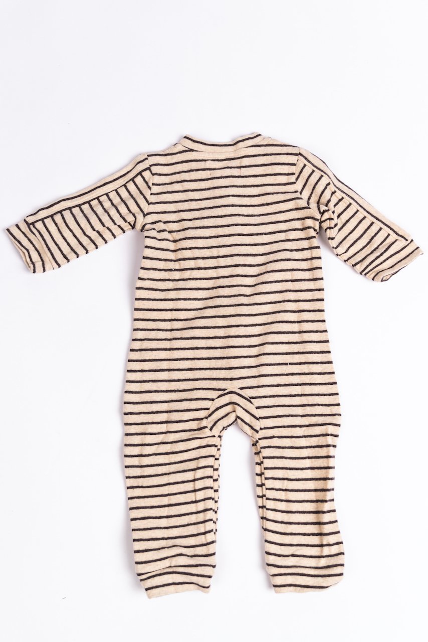 Neutral Brown Stripe Modern Onesie for Kids | ROOLEE