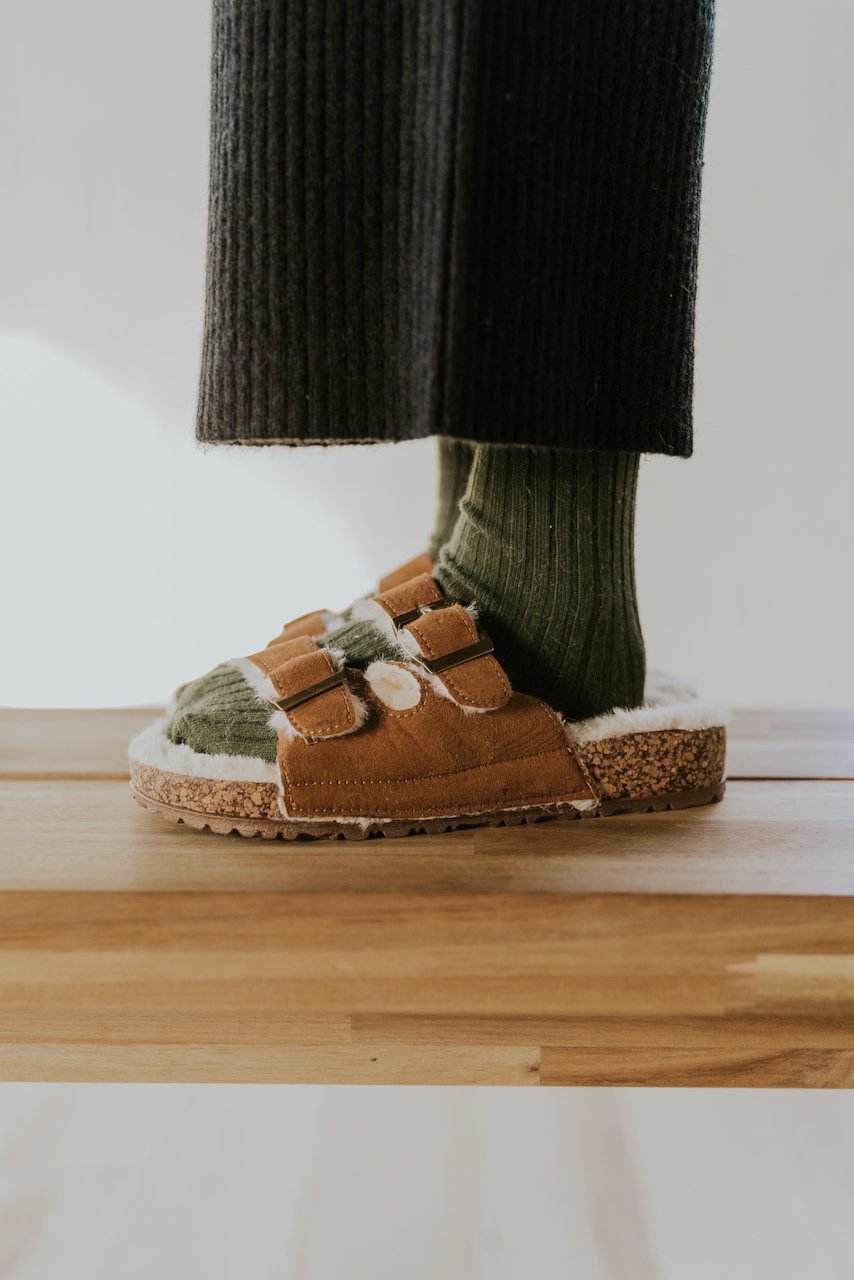 Faux fur kids buckle slides | ROOLEE