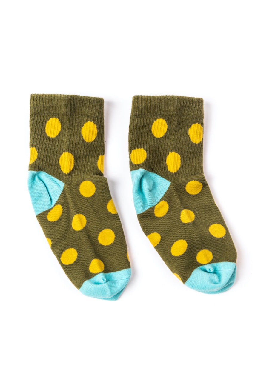 Yellow Polka Dot Socks for Kids | ROOLEE