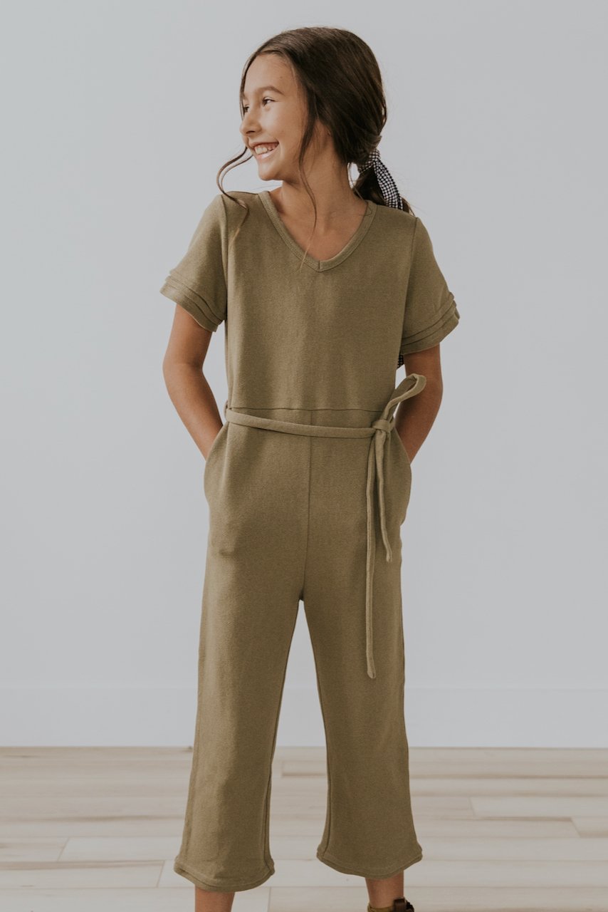 Girls Olive Jumpsuit | ROOLEE