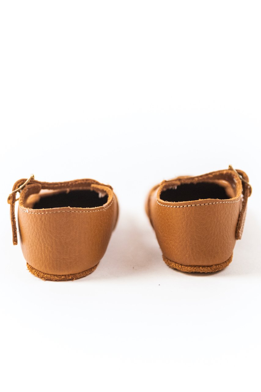 Cute Brown Leather Kids Shoes | ROOLEE