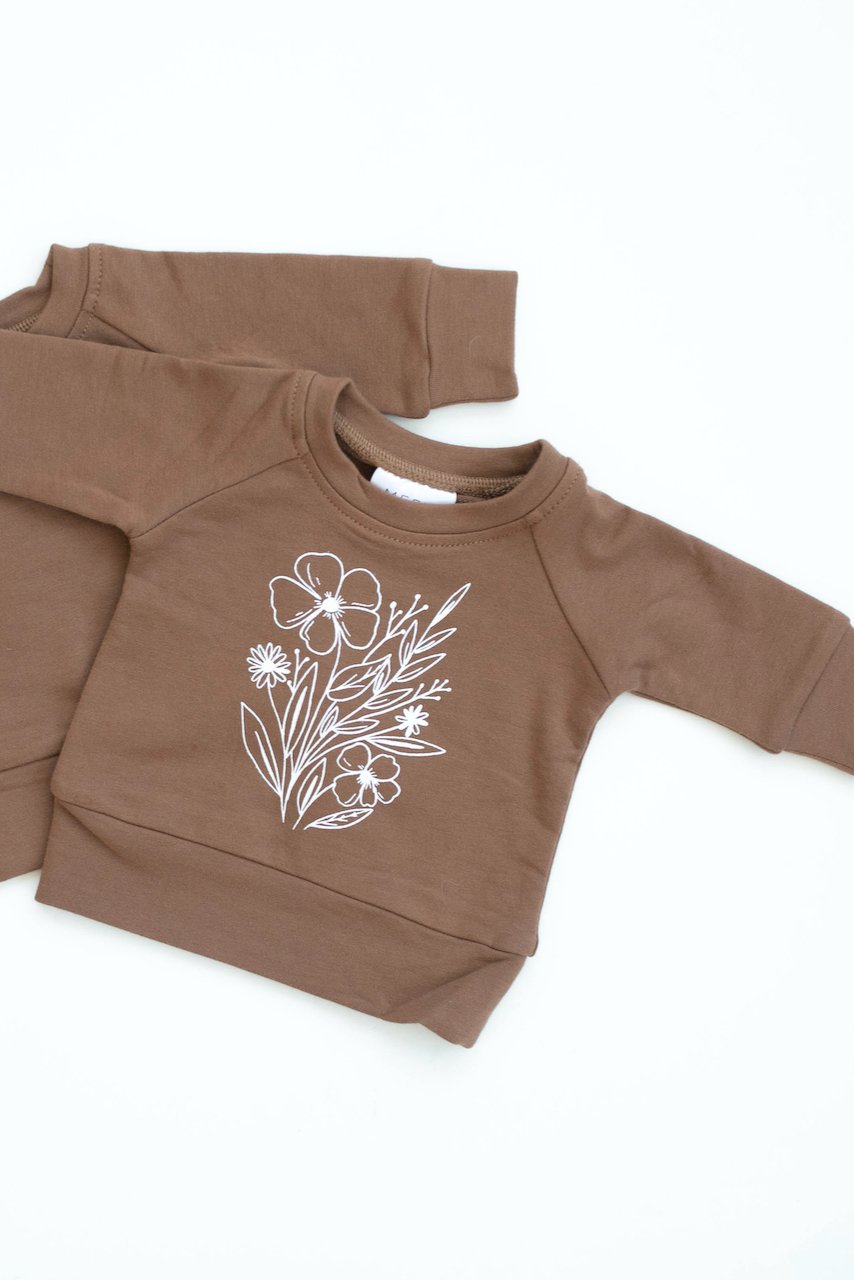 Cute floral print crewneck | ROOLEE