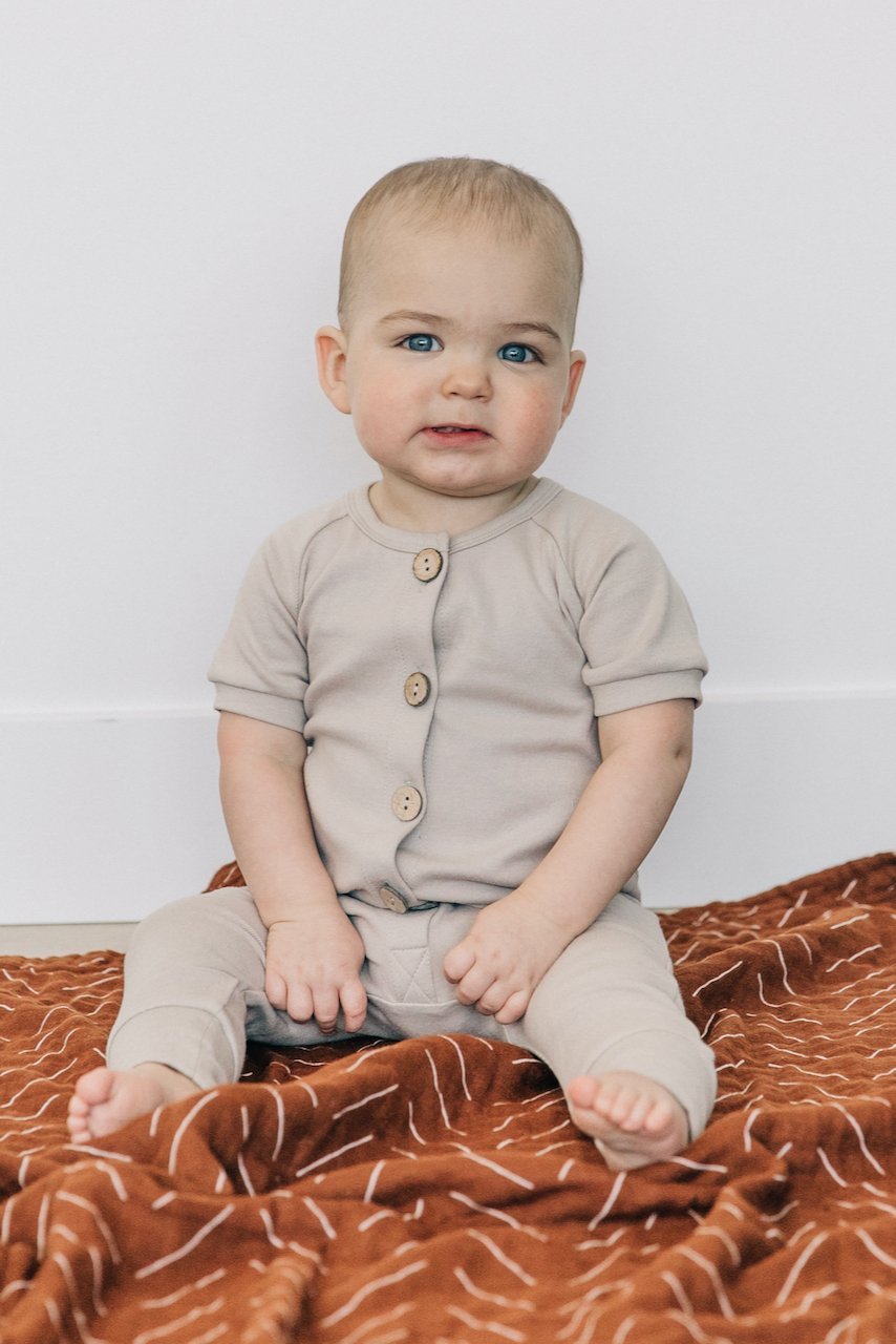 All Love Cotton Button Romper