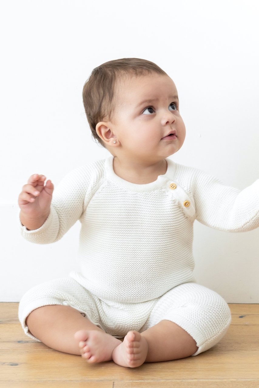 White knit onesie | ROOLEE