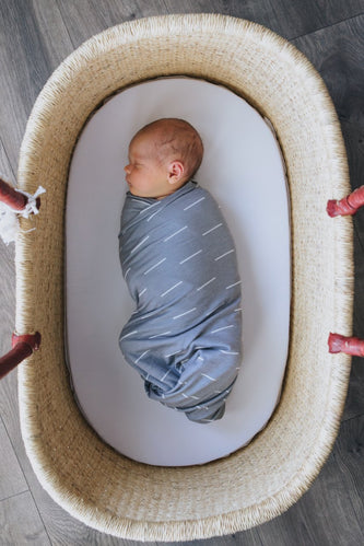 Blue printed baby boy swaddle | ROOLEE