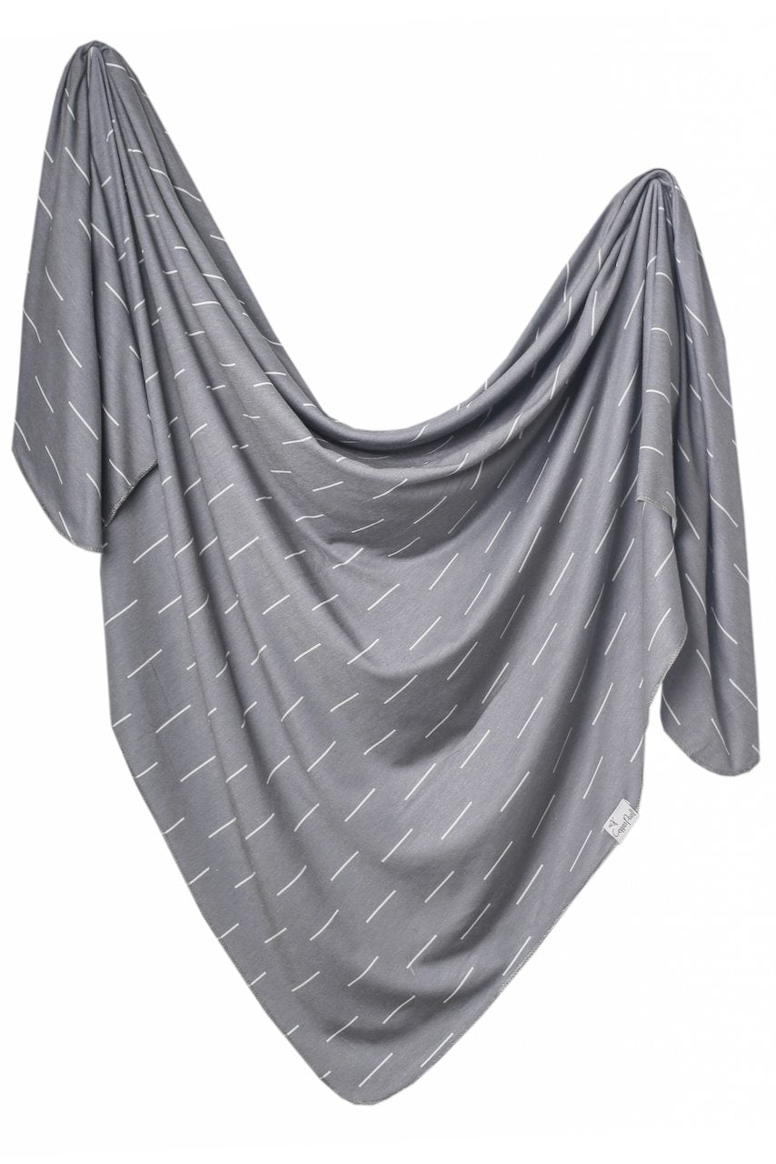 Grey and white stripe swaddle | ROOLEE
