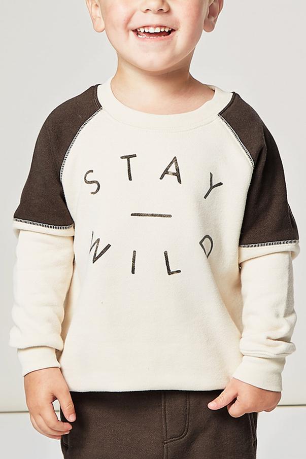 Stay Wild kids retro pullover for fall | ROOLEE