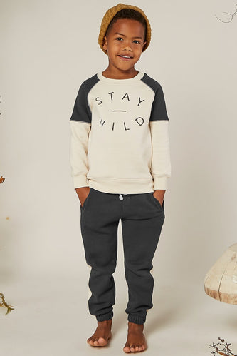 Kids comfy sweater set in black | ROOLEE