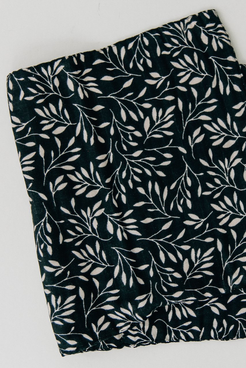 Black Vines Muslin Swaddle Blanket