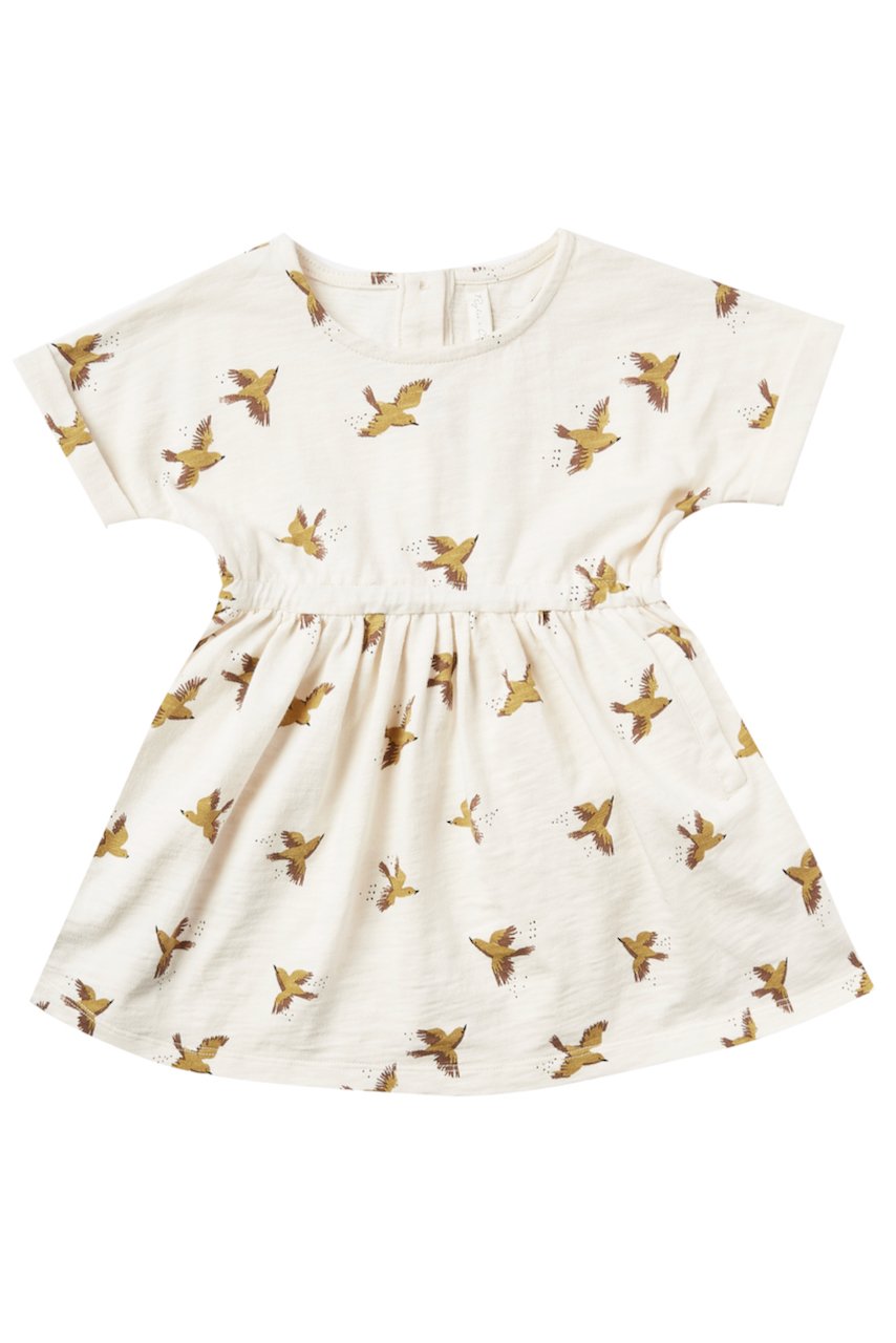 white and printed. midi dress for girls | ROOLEE