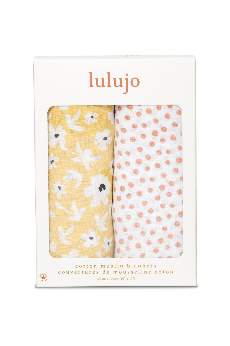 Yellow Wildflowers & Dots Swaddles