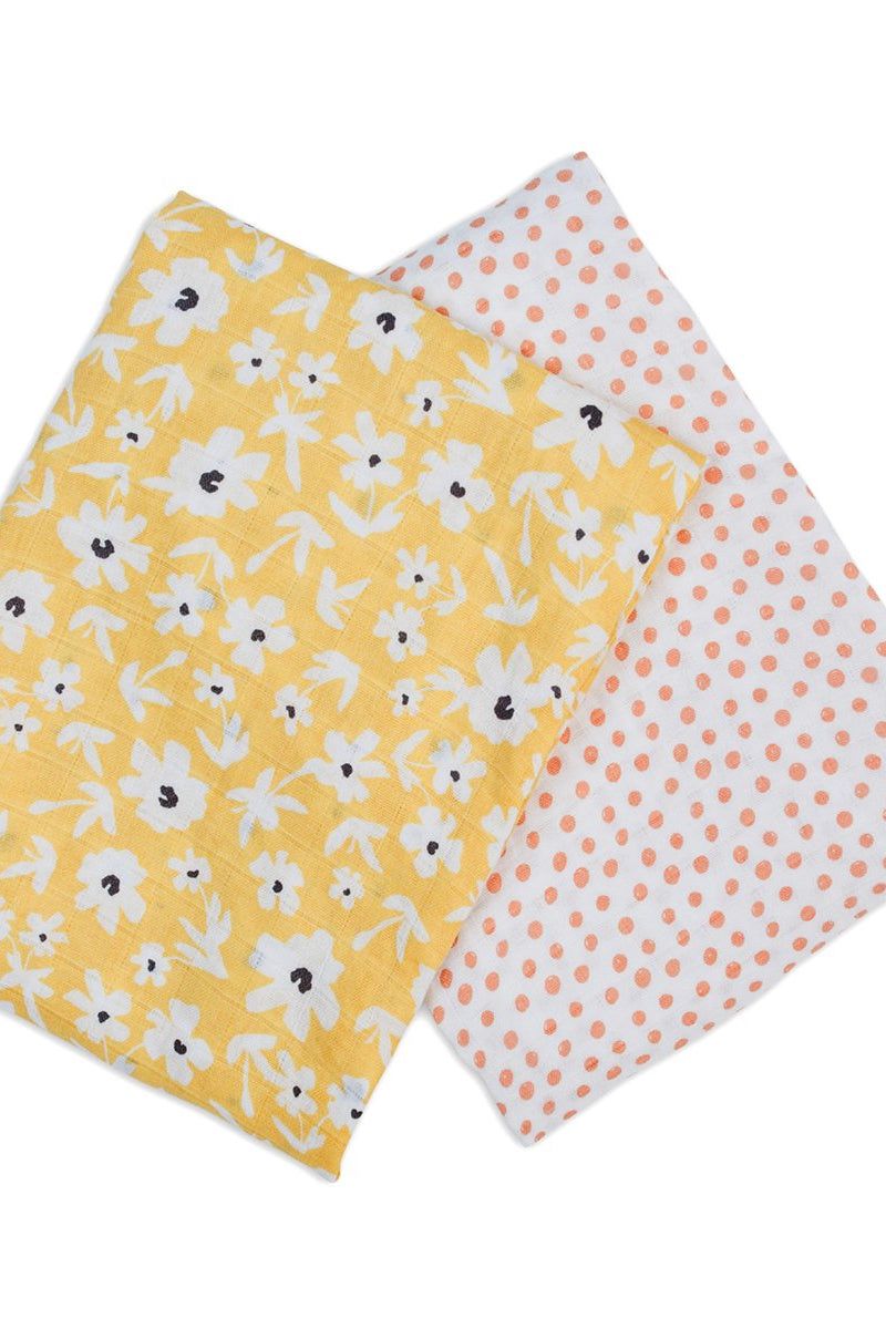 Yellow Wildflowers & Dots Swaddles