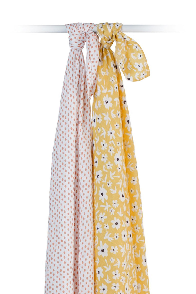 Yellow Wildflowers & Dots Swaddles