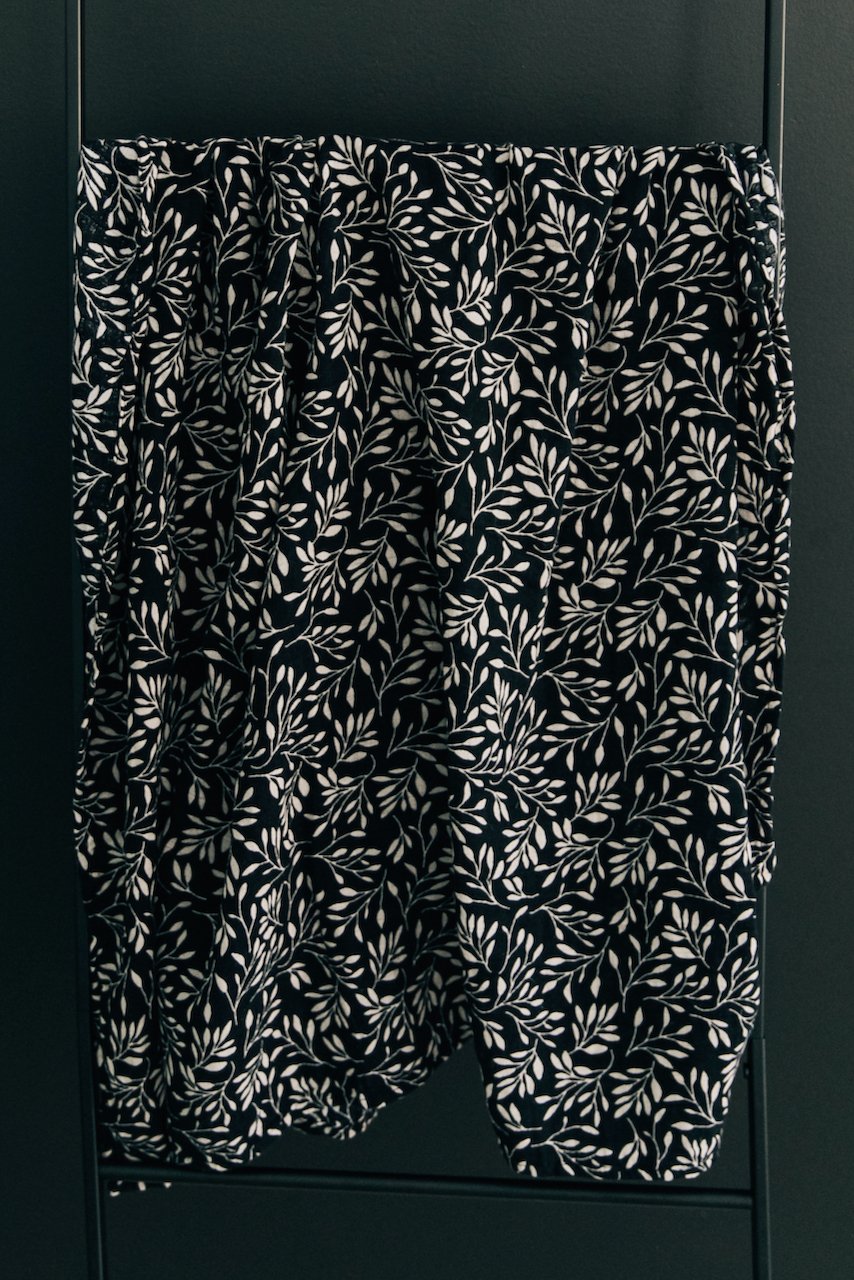Black Vines Muslin Swaddle Blanket