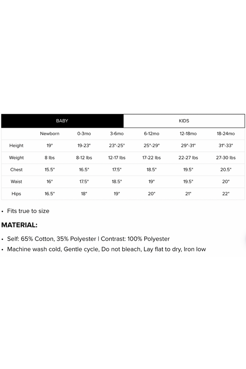 Baby Size Chart