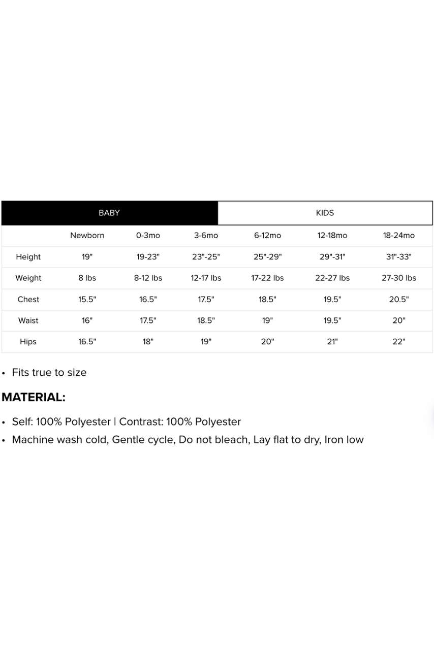Baby Size Chart