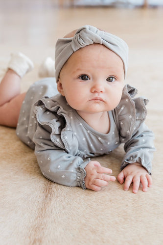 Neutral Grey Baby Turban | ROOLEE