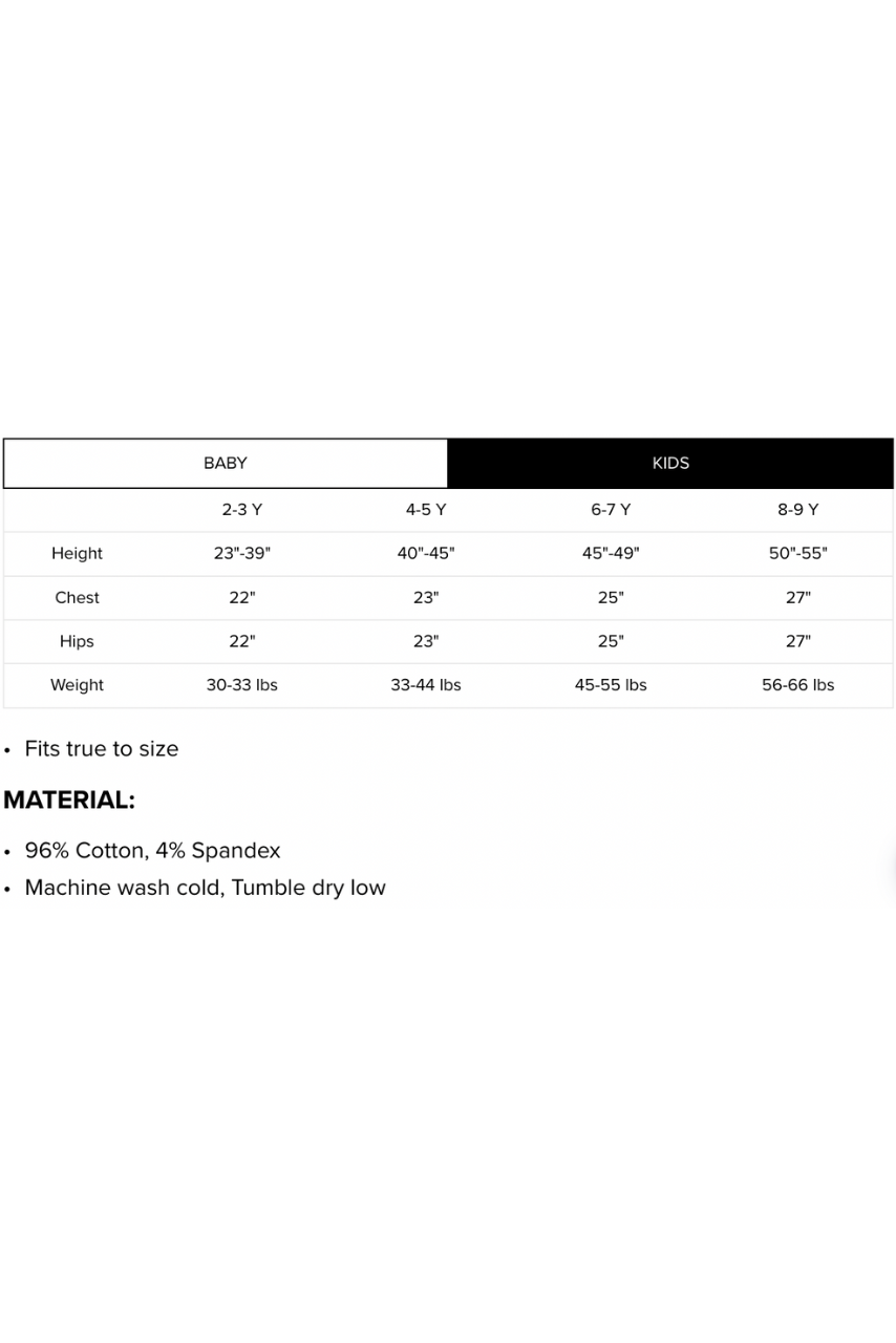 Kids Size Chart