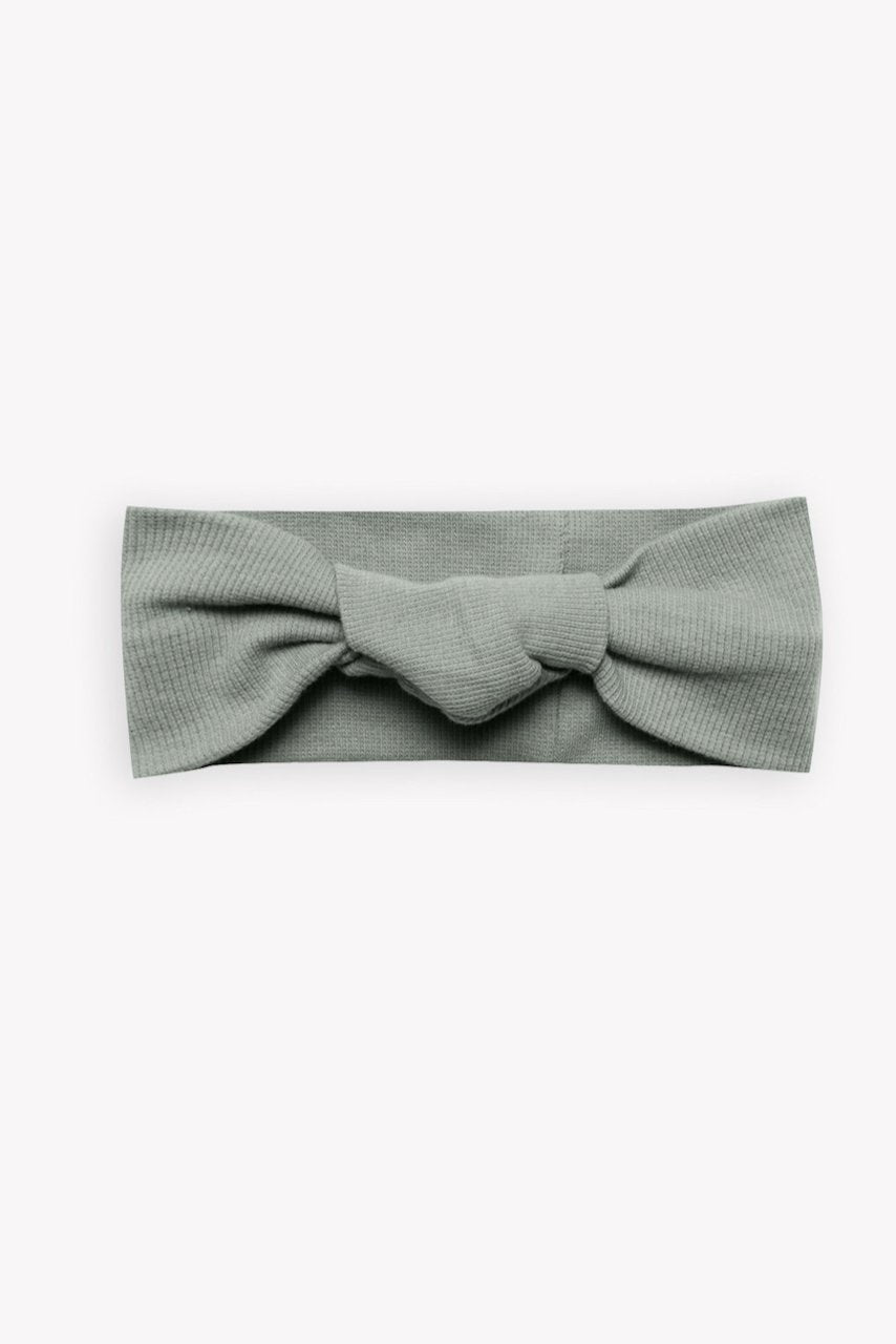 Green Ribbed Baby Turban | ROOLEE