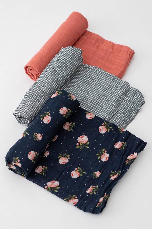 Midnight Rose Muslin Swaddle Set