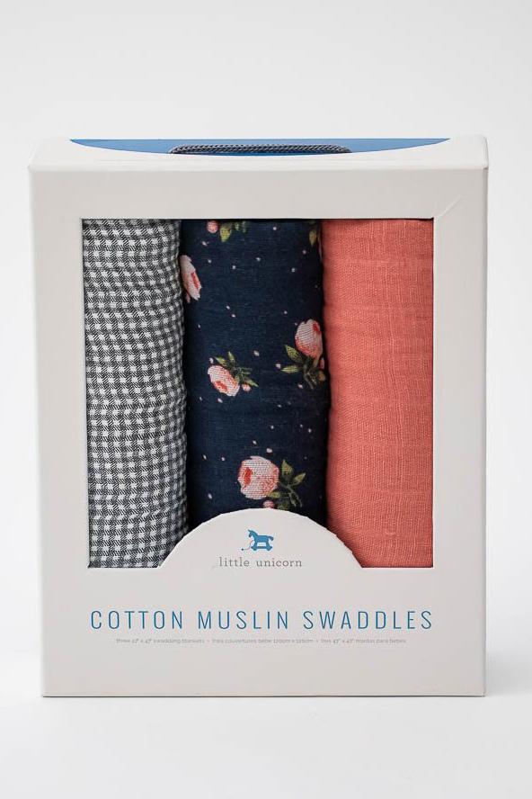 Midnight Rose Muslin Swaddle Set