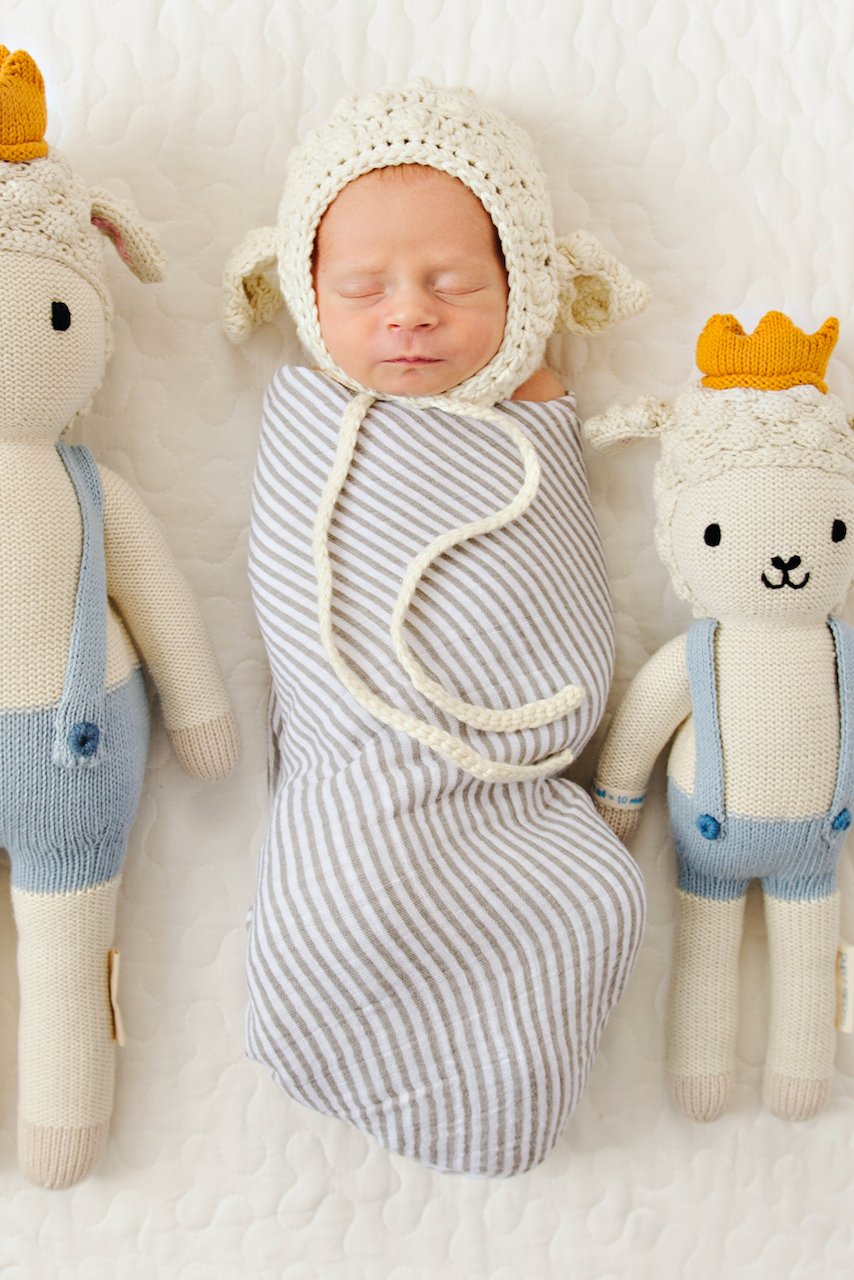 Cute grey stripe baby swaddle | ROOLEE