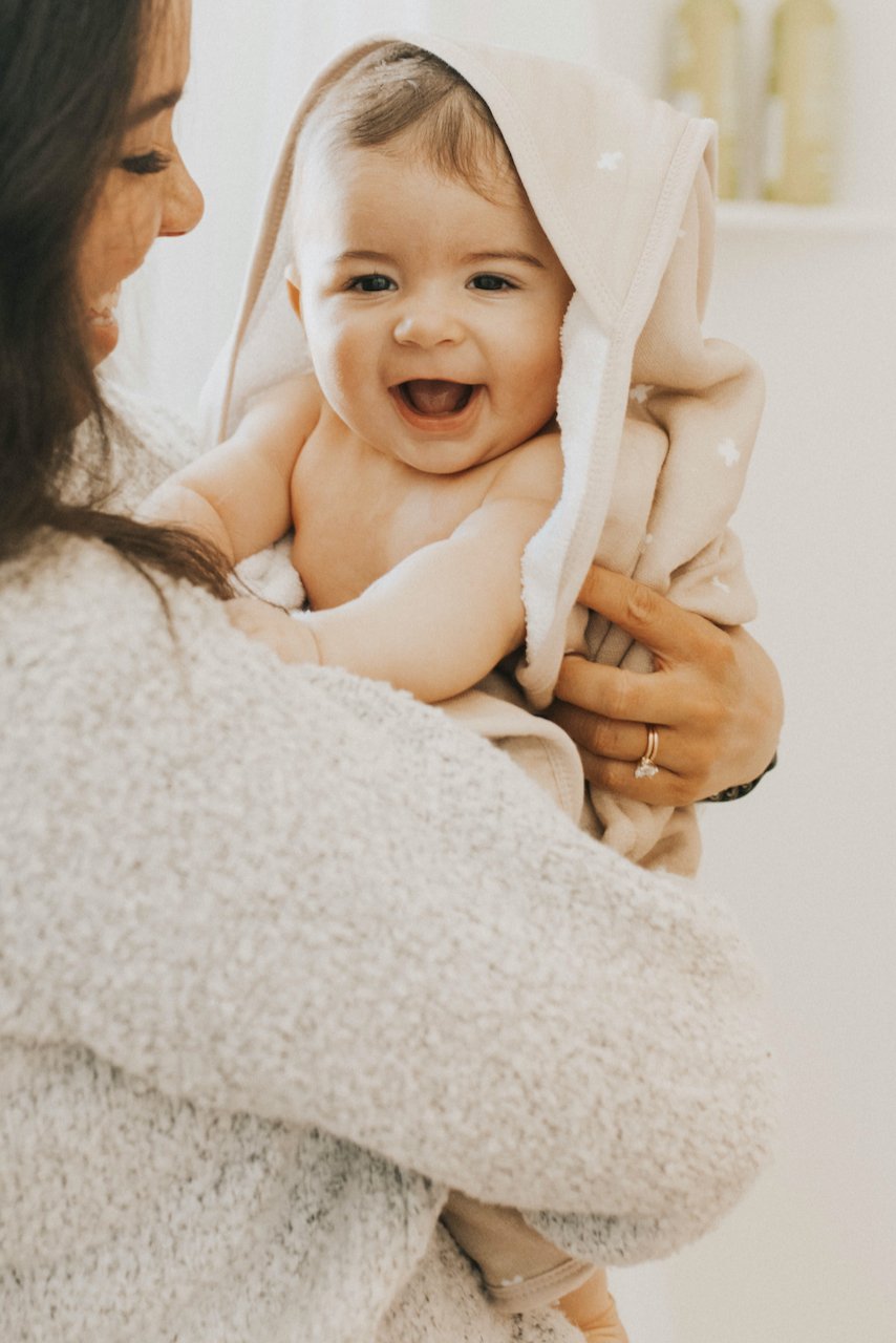 Taupe Cross Hooded Towel Set