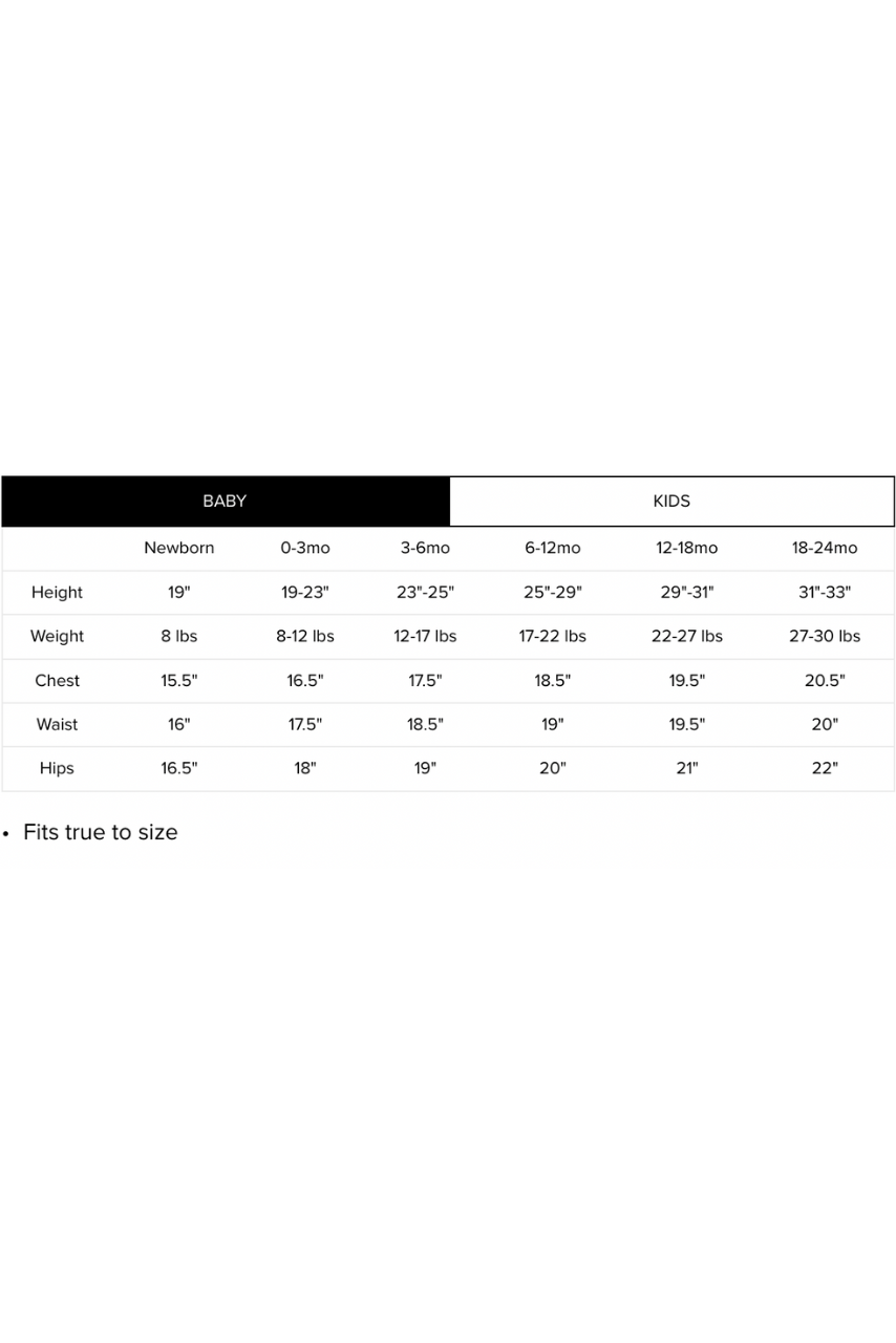 Baby Size Chart