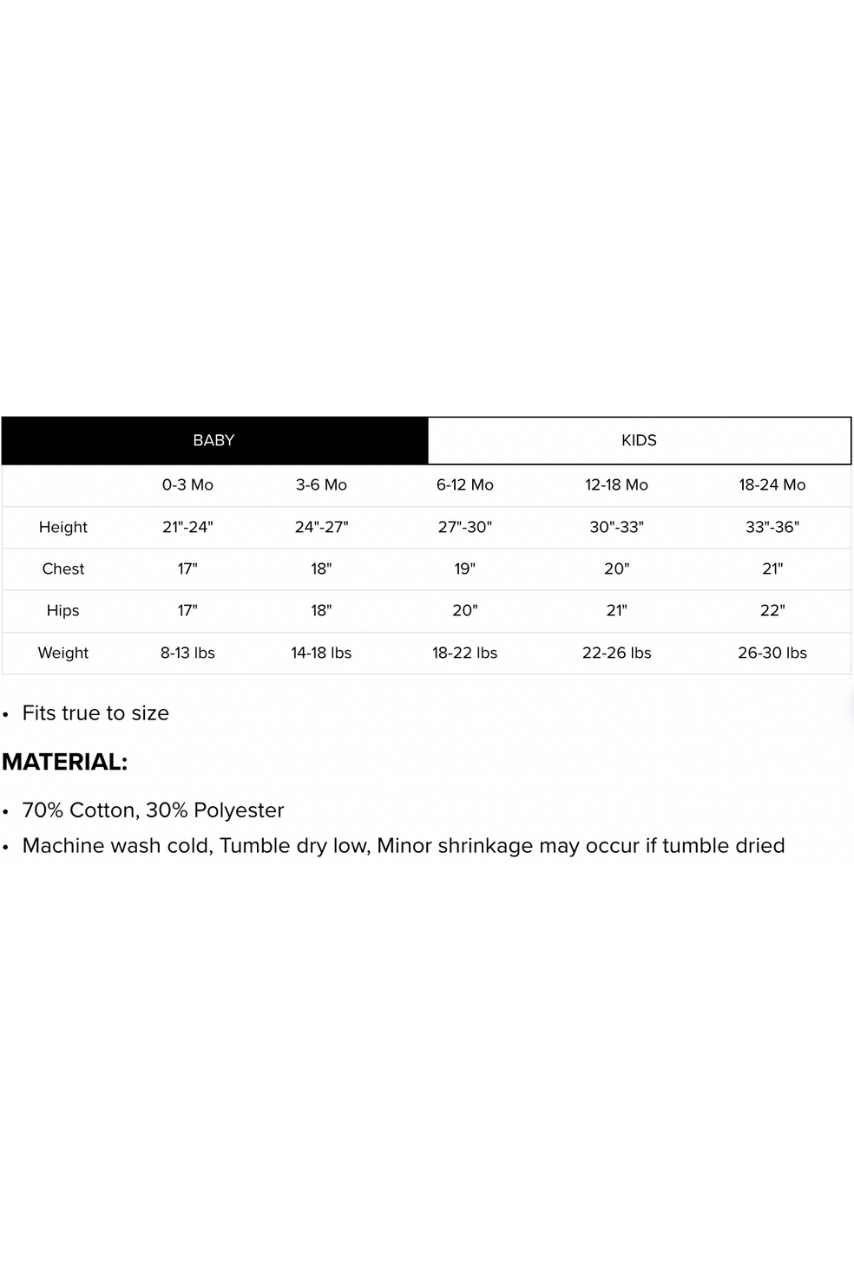 Baby Size Chart