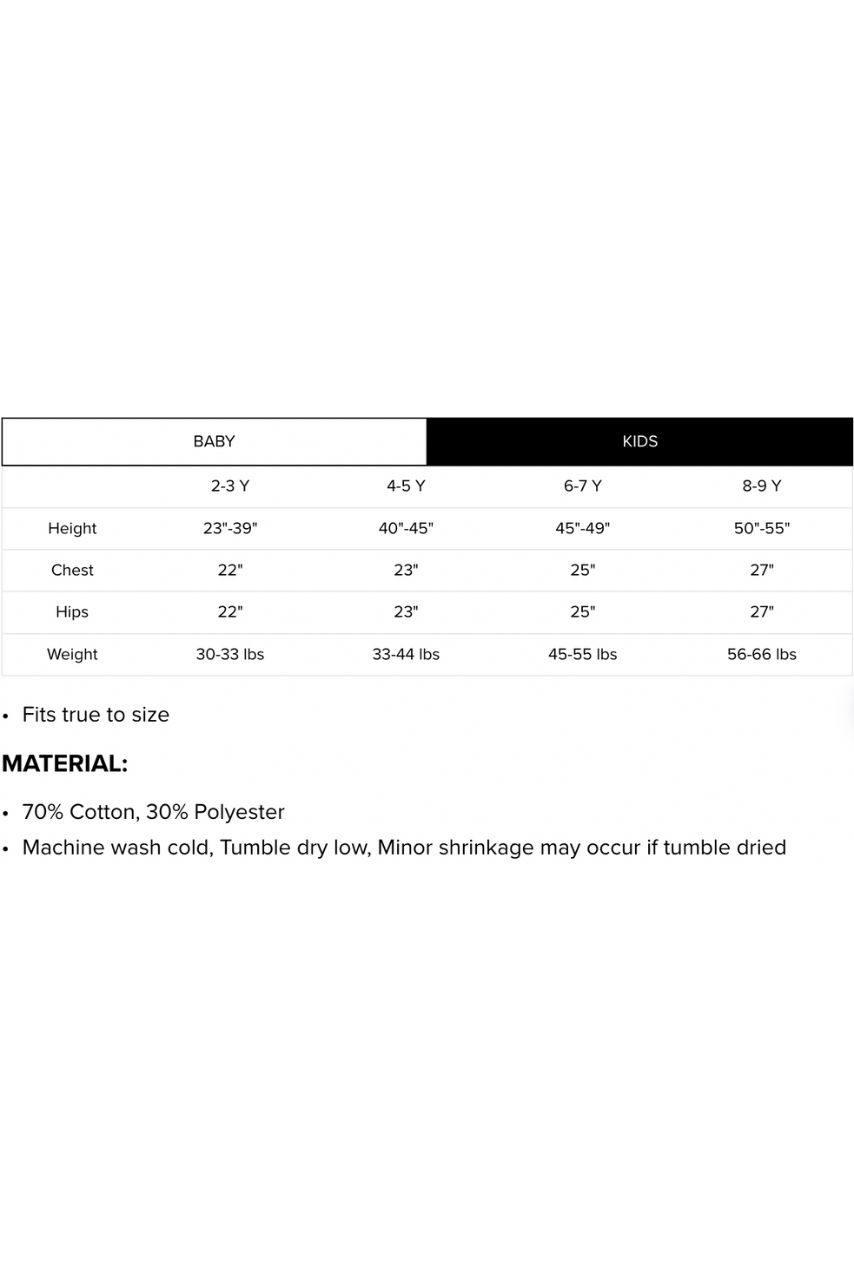 Kids Size Chart
