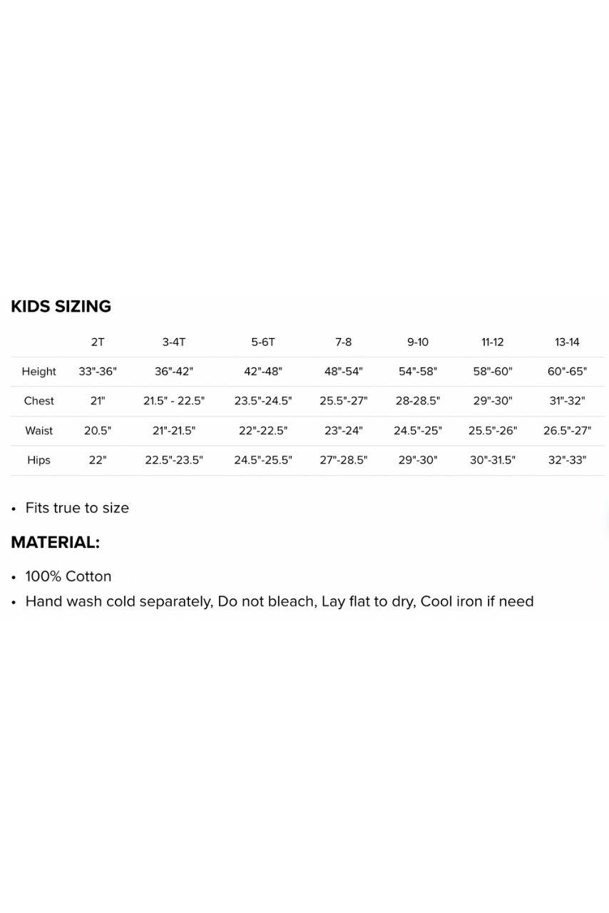 Kids Size Chart