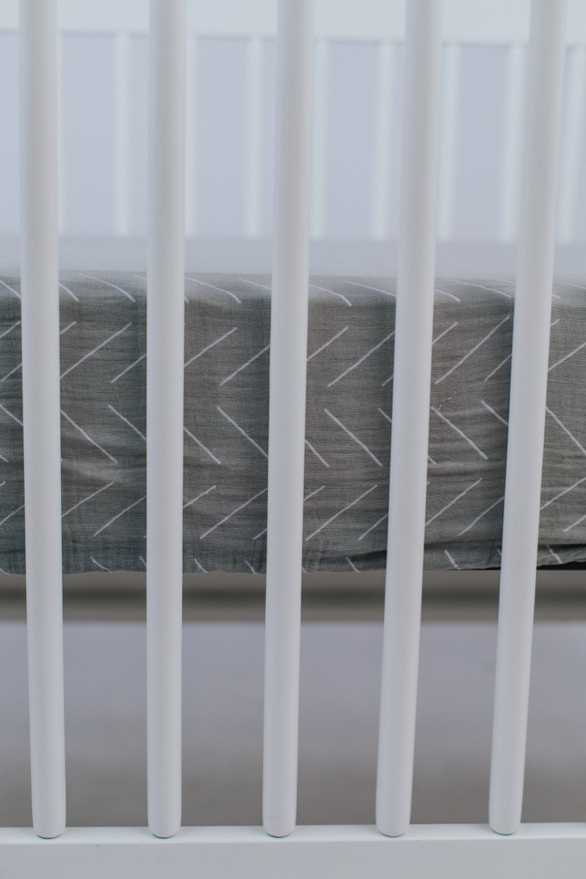 Grey Baby Crib Sheet | ROOLEE
