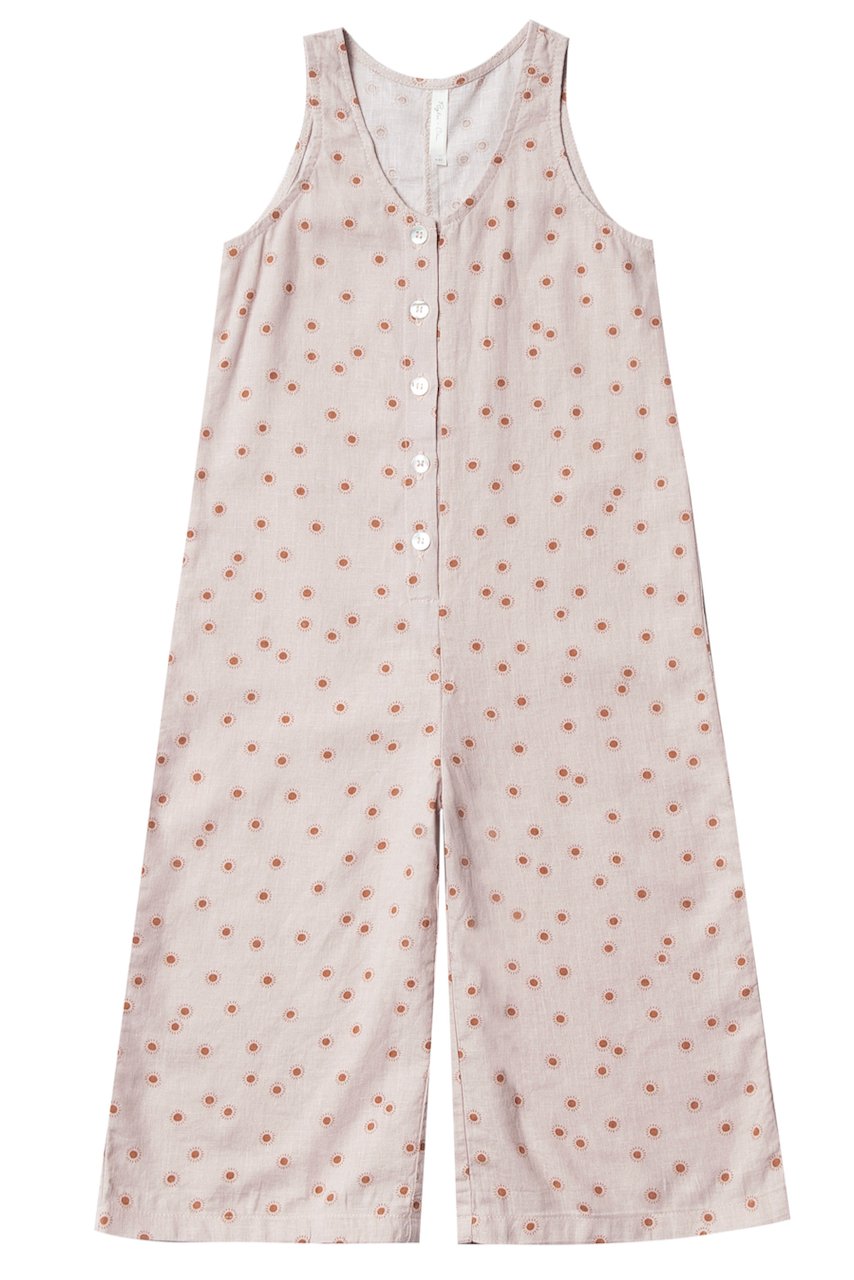 Light pink printed girls jumpsuit | ROOLEE