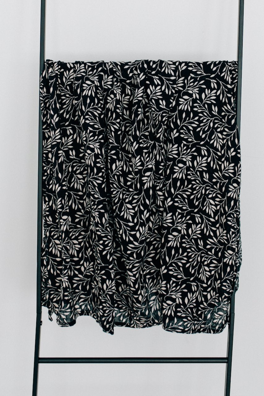 Black Vines Muslin Swaddle Blanket