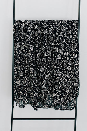 Black Vines Muslin Swaddle Blanket