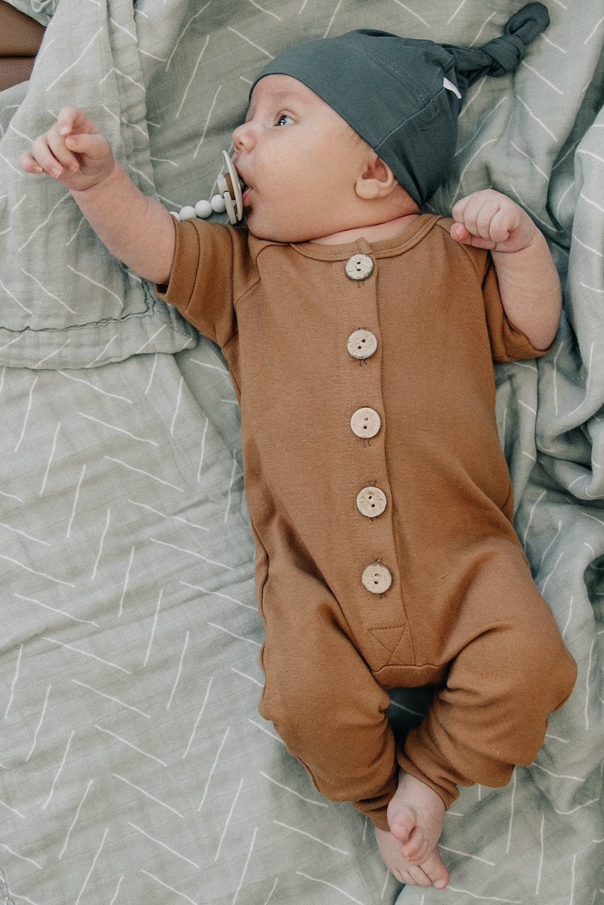 All Love Cotton Button Romper