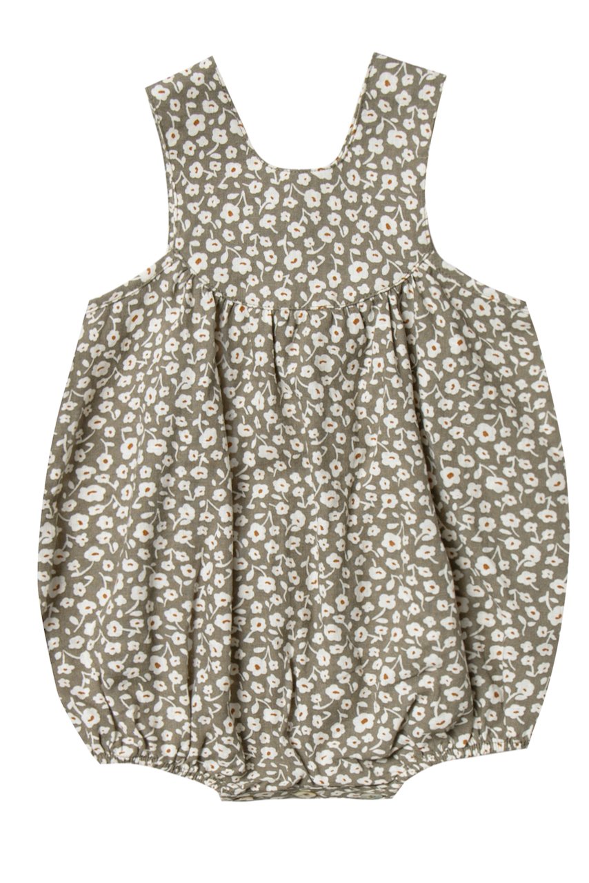 Spring green floral baby romper | ROOLEE