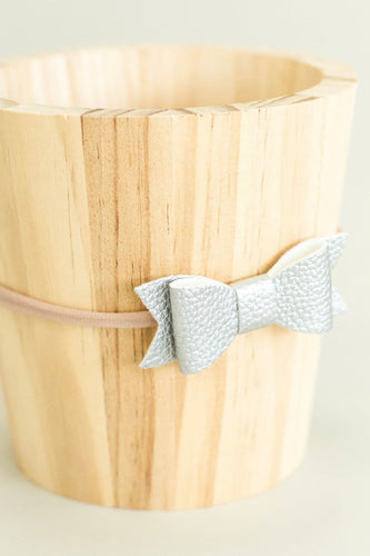 Zara Skinny Bow Headband in Silver | ROOLEE Kids