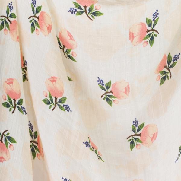 Pink roses baby muslin swaddle | ROOLEE